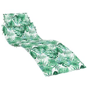 vidaXL Almofad&atilde;o p/ espregui&ccedil;adeira tecido oxford padr&atilde;o folhas