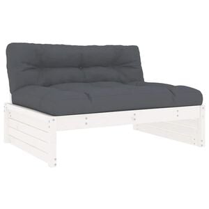 vidaXL Sof&aacute; de centro 120x80 cm madeira de pinho maci&ccedil;a branco