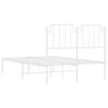vidaXL Estrutura de cama com cabeceira 120x190 cm metal branco