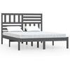 vidaXL Estrutura cama pequena de casal 120x190 cm pinho maci&ccedil;o cinza