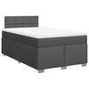 vidaXL Cama com molas/colch&atilde;o 120x200 cm tecido cinzento-escuro