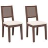 vidaXL Cadeiras de jantar com almofad&otilde;es 2 pcs madeira maci&ccedil;a castanho