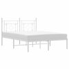 vidaXL Estrutura de cama com cabeceira 140x200 cm metal branco