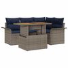 vidaXL Conjunto de Sof&aacute; de Jardim 5 pcs Cinzeto Rattan Sint&eacute;tico