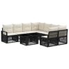 vidaXL Conjunto de Sof&aacute; de Jardim 9 unid. Preto e Branco Creme vime PE