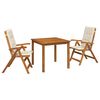 vidaXL Conjunto de jantar de jardim de 3 pe&ccedil;as Natural
