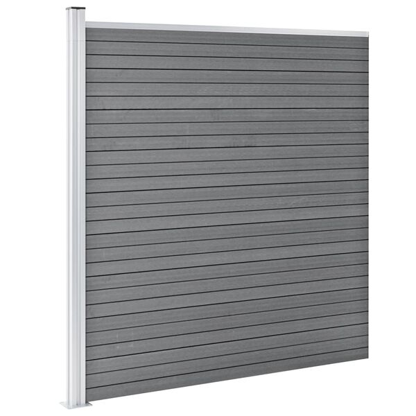 vidaXL Painel de vedação para jardim 1737x186 cm WPC cinzento