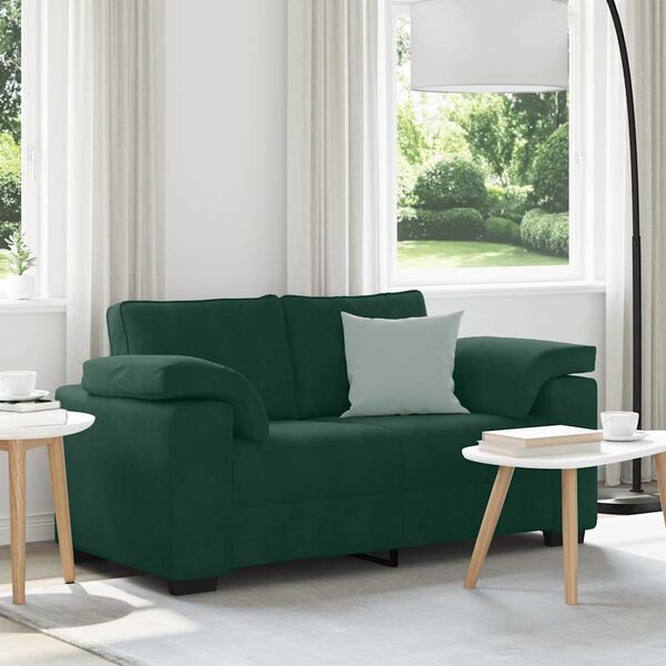vidaXL Sof&aacute;-luvas 160x77x82 cm veludo verde-escuro