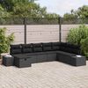 vidaXL Conjunto de Sof&aacute; de Jardim 8 pcs Preto Rattan Sint&eacute;tico