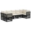 vidaXL Conjunto de Sof&aacute; de Jardim 7 unid. 7-N&uacute;mero de lugares Preto