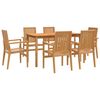 vidaXL Conjunto de jantar para jardim 7 pcs madeira de teca maci&ccedil;a