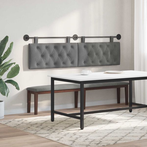 vidaXL Cabeceira Suspensa Cinza Escuro 170 x 55 x 7 cm Veludo