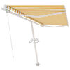 vidaXL Toldo retr&aacute;til manual independente 450x350 cm amarelo e branco