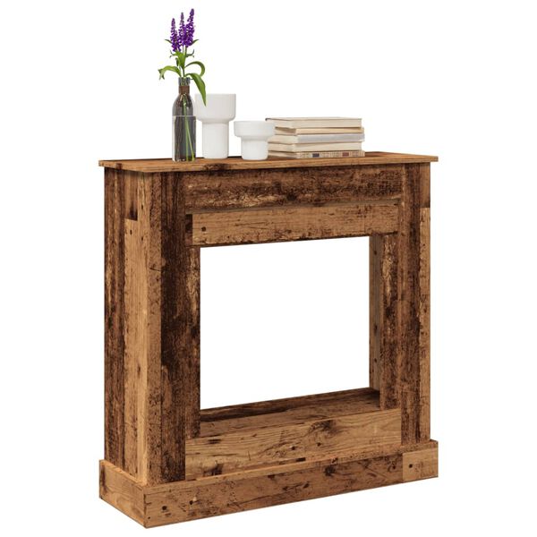 vidaXL Cornija de lareira 90x30x90 cm derivados madeira madeira velha