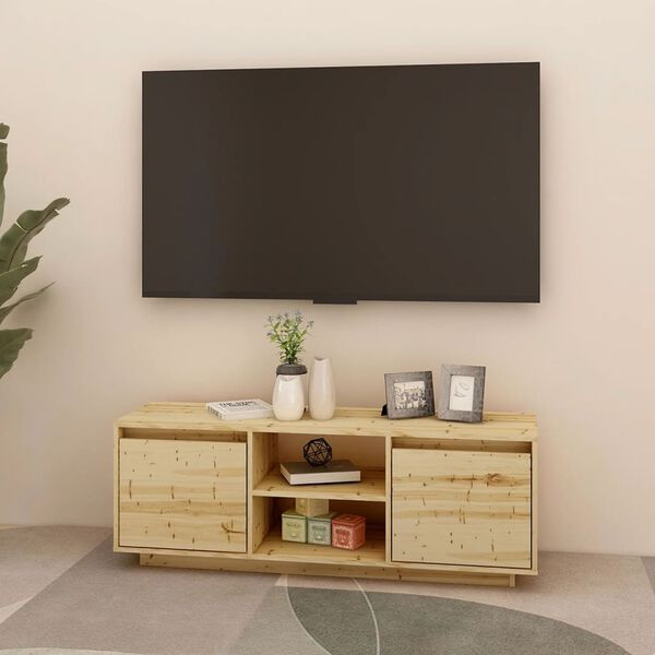 vidaXL M&oacute;vel de TV 110x30x40 cm madeira de abeto maci&ccedil;a