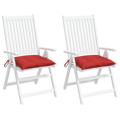 vidaXL Almofadões de cadeira 2 pcs 40x40x7 cm tecido oxford vermelho