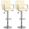 vidaXL Bancos de bar 2 pcs couro artificial cor creme