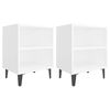 vidaXL Mesas de cabeceira pernas em metal 2 pcs 40x30x50 cm branco