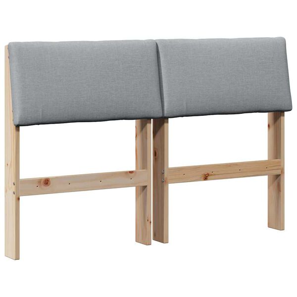 vidaXL Cabeceira estofada Cinzento-claro 120 cm
