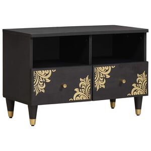 vidaXL Gabinete para TV Preto 70 x 33 x 46 cm Madeira de manga maci&ccedil;a
