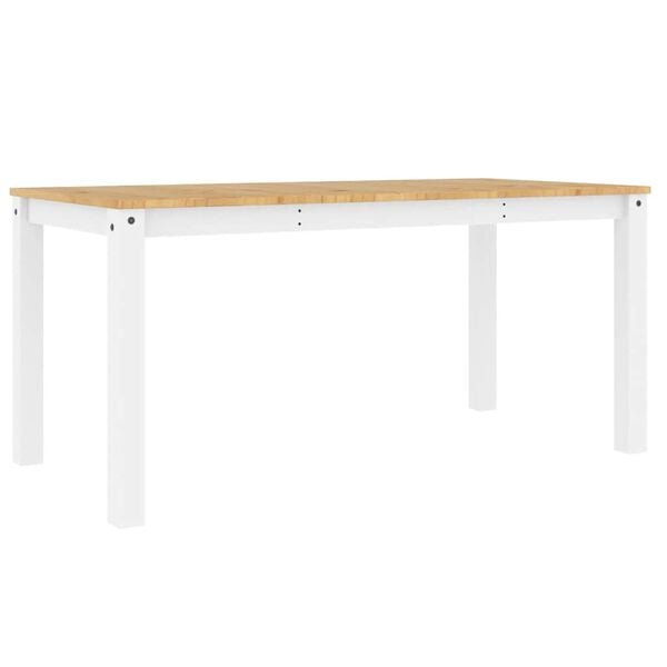 vidaXL Mesa de jantar Panama 160x80x75 cm pinho maci&ccedil;o branco