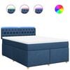 vidaXL Cama com molas/colch&atilde;o 140x190 cm tecido azul