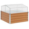 vidaXL Jardineira com Estufa Marrom Claro 100 x 100 x 77 cm