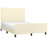 vidaXL Estrutura de cama c/ cabeceira couro artificial 140x200cm creme