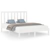 vidaXL Estrutura de cama king 150x200 cm madeira maci&ccedil;a branco