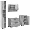 vidaXL Conjunto de M&oacute;veis para Banheiro com gaveta 4 pcs Cinza Sonoma