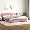 vidaXL Cama com molas/colch&otilde;es 180x210 cm veludo Rosa