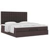 vidaXL Estrutura de cama otomana com colch&atilde;o 180x200cm castanho escuro