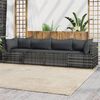 vidaXL 4 pcs conjunto lounge de jardim c/ almofadões vime PE cinzento
