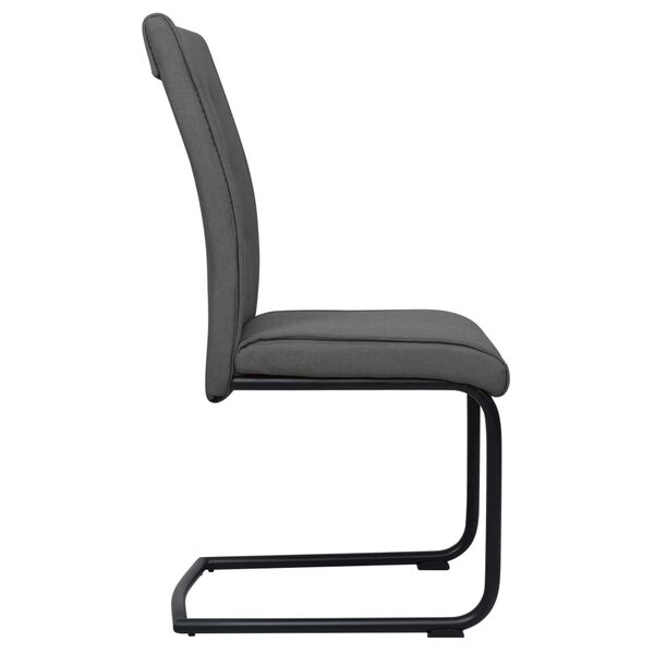 vidaXL Cadeiras de jantar cantilever 2 pcs tecido cinzento-escuro