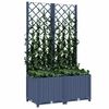 vidaXL Vaso de jardim com treli&ccedil;a azul-acinzentado 80x40x136 cm PP