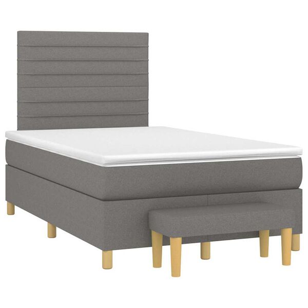 vidaXL Cama boxspring com colch&atilde;o 120x190 cm tecido preto