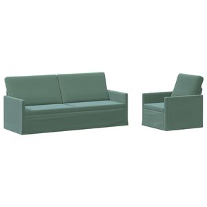 vidaXL Conjunto de Sof&aacute;s 2 pcs Verde do Mar Veludo (V)