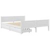 vidaXL Estrutura de cama com 2 gavetas 140x200 cm pinho maci&ccedil;o branco