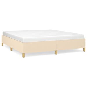 vidaXL Estrutura de cama sem colch&atilde;o 180x200 cm tecido cor creme