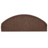 vidaXL Tapetes de escada 30 pe&ccedil;as 65x24x4 cm marrom semicircular grande