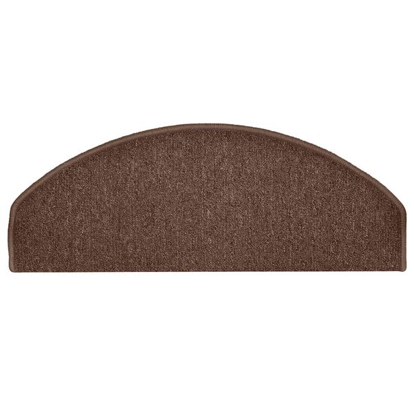 vidaXL Tapetes de escada 30 pe&ccedil;as 65x24x4 cm marrom semicircular grande