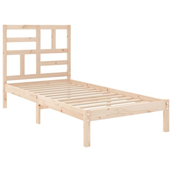vidaXL Estrutura de cama solteiro 90x190 cm madeira maciça