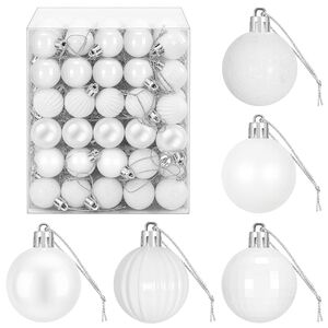 vidaXL Conjunto de Bolas de Natal 150 unid. Branco Di&acirc;m. 3 cm