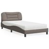 vidaXL Cama com colch&atilde;o Hvar 100x200 cm tecido cinzento-acastanhado