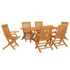 vidaXL 7 pcs conjunto de jantar para jardim madeira de teca maci&ccedil;a