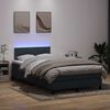 vidaXL Cama box spring c/ colch&atilde;o e LED 120x220 cm veludo cinzento-escuro