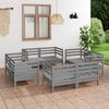 vidaXL 8 pcs conjunto lounge de jardim pinho maci&ccedil;o cinzento