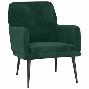vidaXL Cadeira c/ apoio de bra&ccedil;os 62x79x79 cm veludo verde-escuro