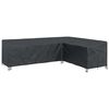 vidaXL Capa para M&oacute;veis 286 x 222 x 80 cm Forma L &Agrave; Prova D'&Aacute;gua Preto