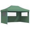 vidaXL Tenda p/ festas pop-up dobr&aacute;vel com 3 paredes laterais verde